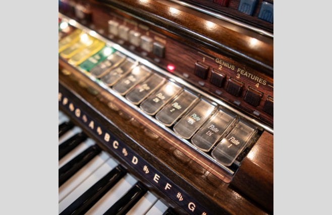 Used Lowrey Majesty DLX Cherry Organ All Inclusive Top Grade Package (SN:510D604K023178) - Image 15